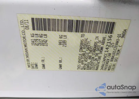 2012 Nissan Altima 2.5 S from USA, damaged, VIN 1N4AL2APXCC142156